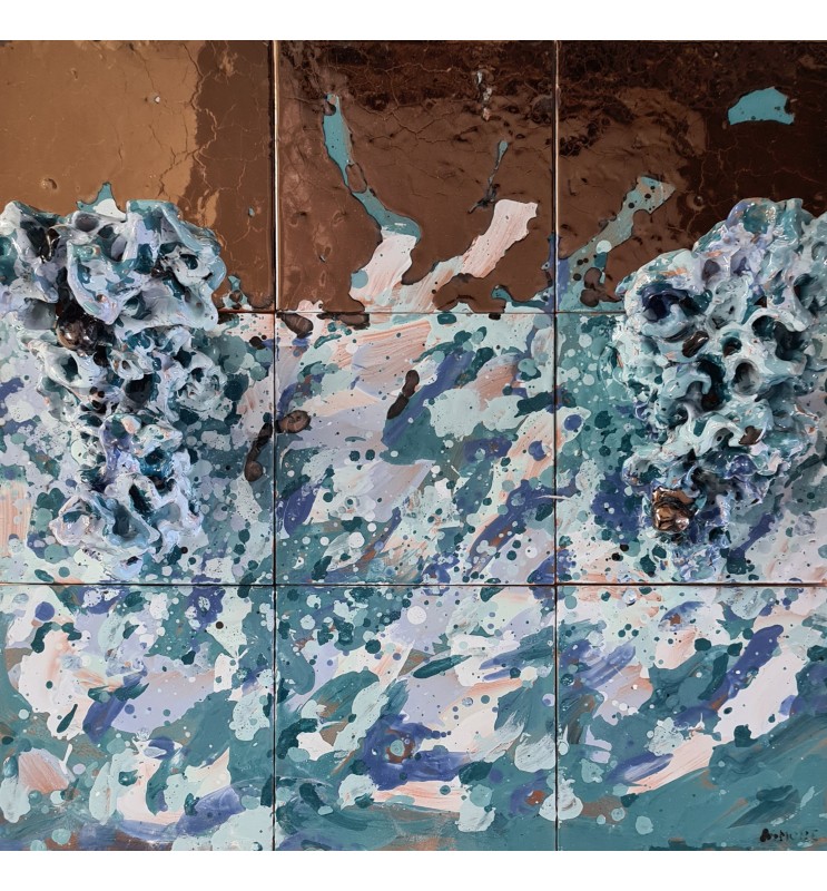 Cromatico mare, altorilievo ceramico
